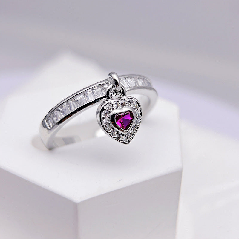 Wholesale Light Luxury Zircon Heart Open Rings ACC-RS-YXY032