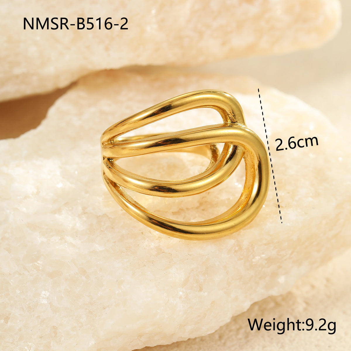 Wholesale Geometric Lines Metal Sense Stainless Steel Ring