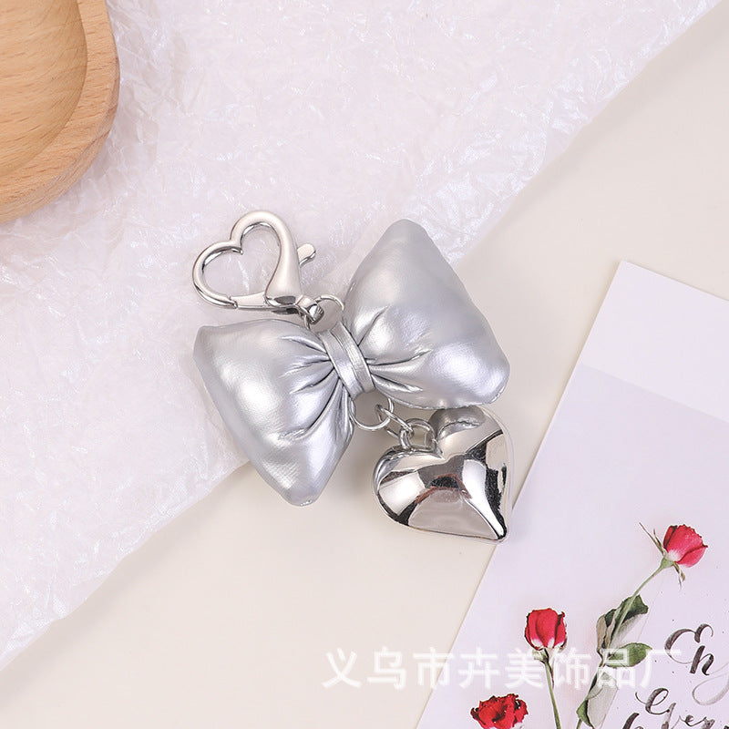 Wholesale Leather Bow Heart Keychain