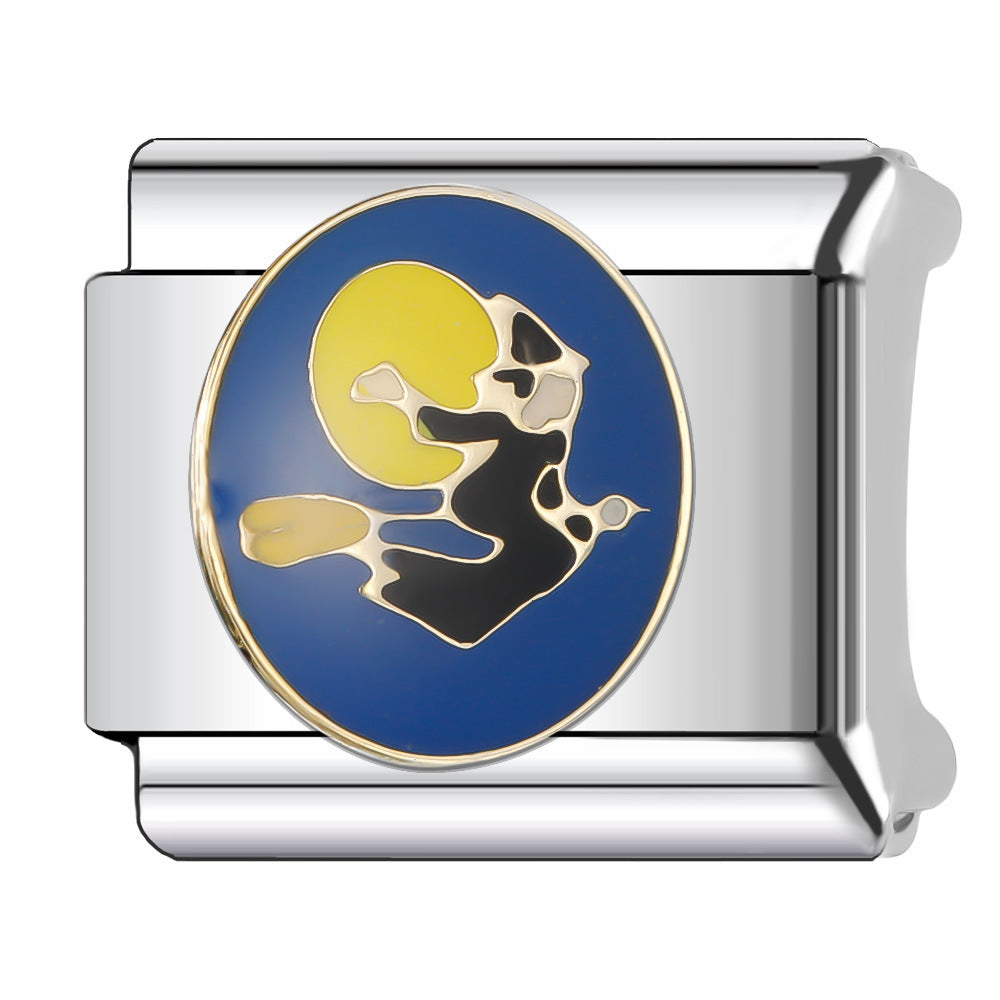 Wholesale Italian Charm Bracelet 9mm DIY Splicing Halloween Series Stainless Steel Composable Bracelet