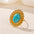 Wholesale Stainless Steel 18K Gold Open Turquoise Ring