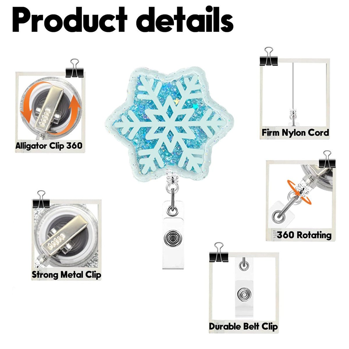 Wholesale Christmas quicksand   Badge Reels