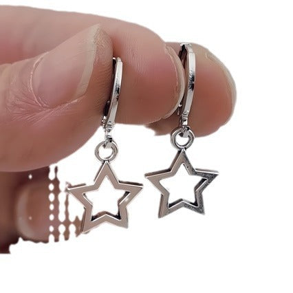 Wholesale Creative Star Earrings  Hollow Five-pointed Star Earrings