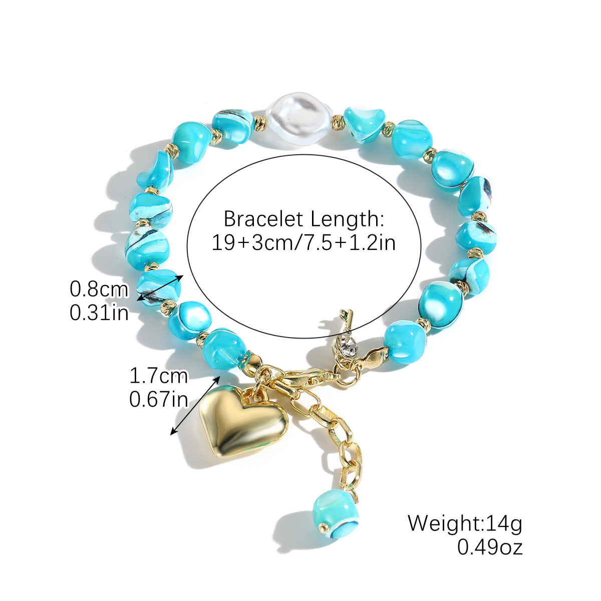 Wholesale Boho Style Pearl Starfish Pendant Shell Bracelet Bohemian ACC-BT-ManYi002