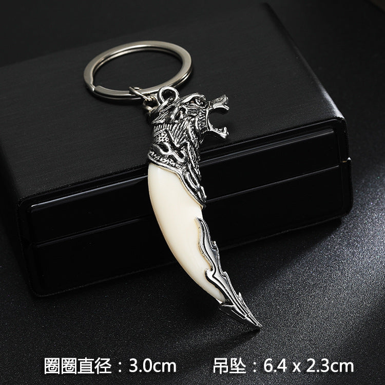 Wholesale Stainless steel spike cross eagle keychain  metal pendant