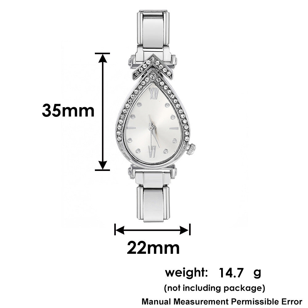 Wholesale Teardrop Shaped Stainless Steel Rhinestone Connector For DIY Modular Bracelet Making