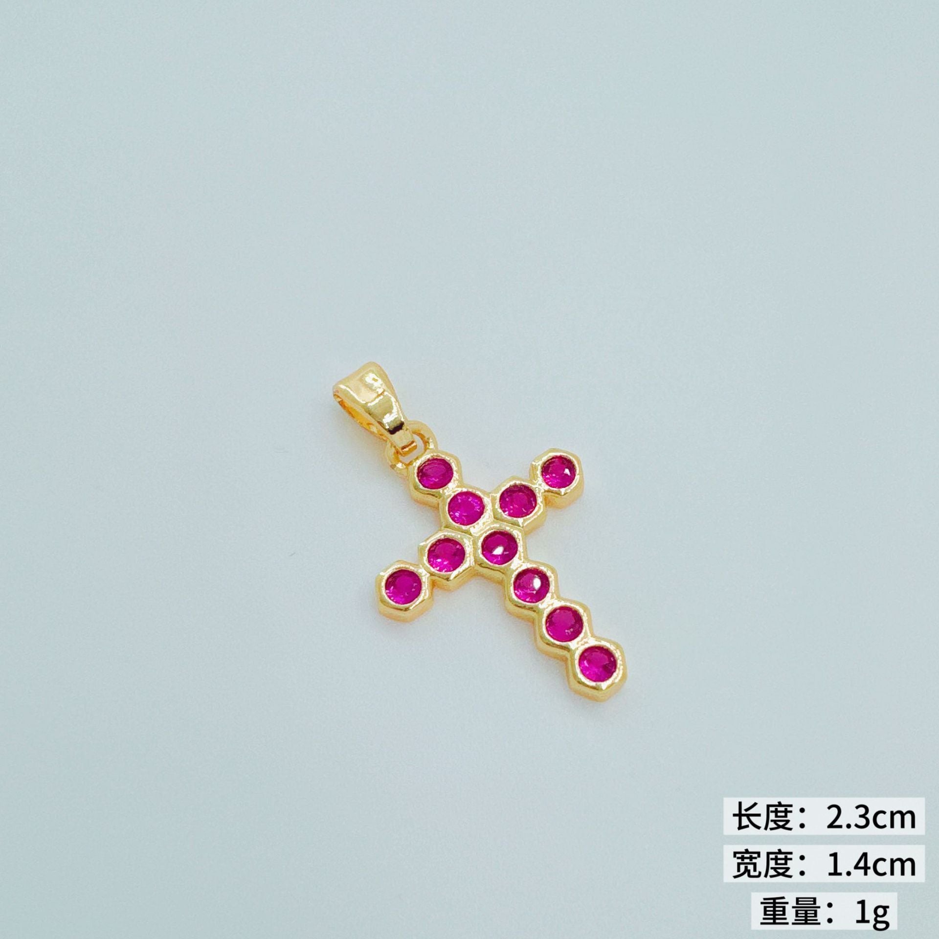 Wholesale Fashion Cross Pendant,  Copper Plated Gold,  European Style Jewelry Accessory for Daily Wear
