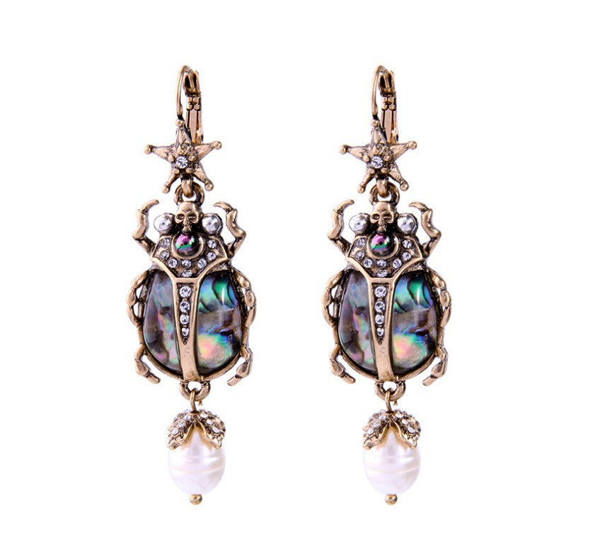 Wholesale  Exaggerated Shell Insect Beetle Earrings