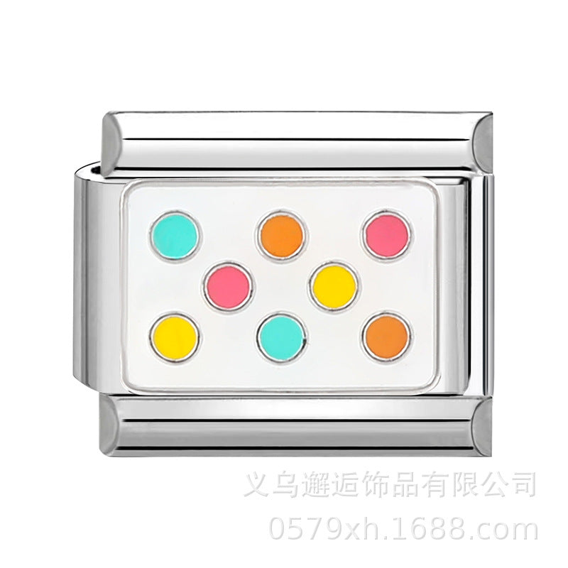 Wholesale  Italian Charm Bracelet 9mm DIY Splicing Removable Cartoon Food Stainless Steel Composable Bracelet