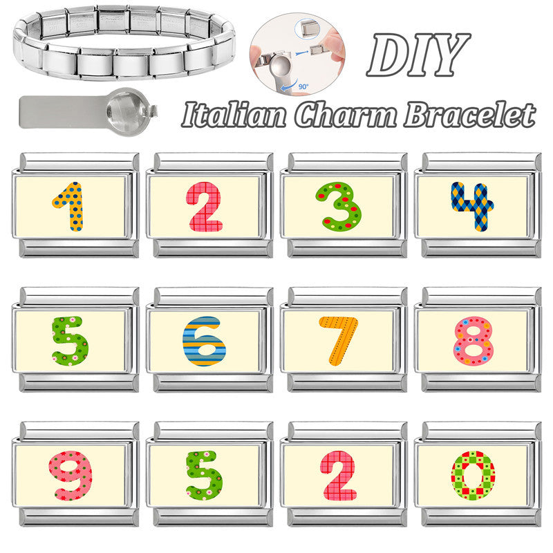 Wholesale Fashion DIY Modular Number Bracelet Kit Stainless Steel Colorful Jewelry Making Accessory For Everyday Wear