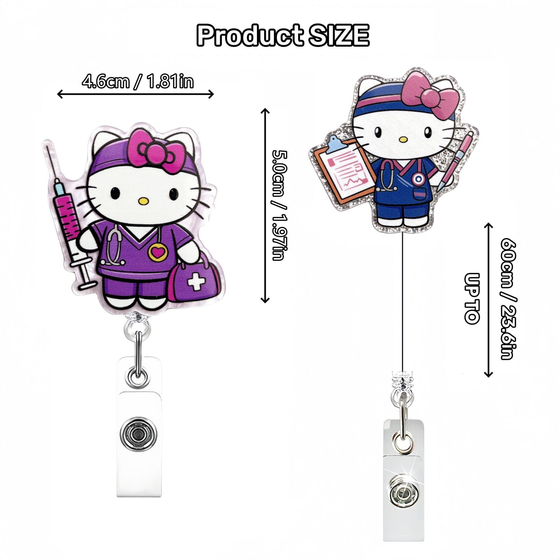 Wholesale Cute Cat Nurse Cartoon Badge Reels Keychains ACCVIP
