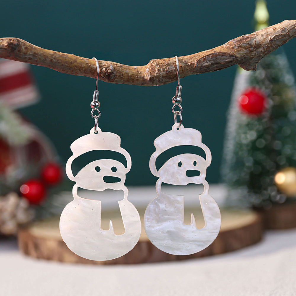 Wholesale Christmas-themed glittery acrylic earrings
