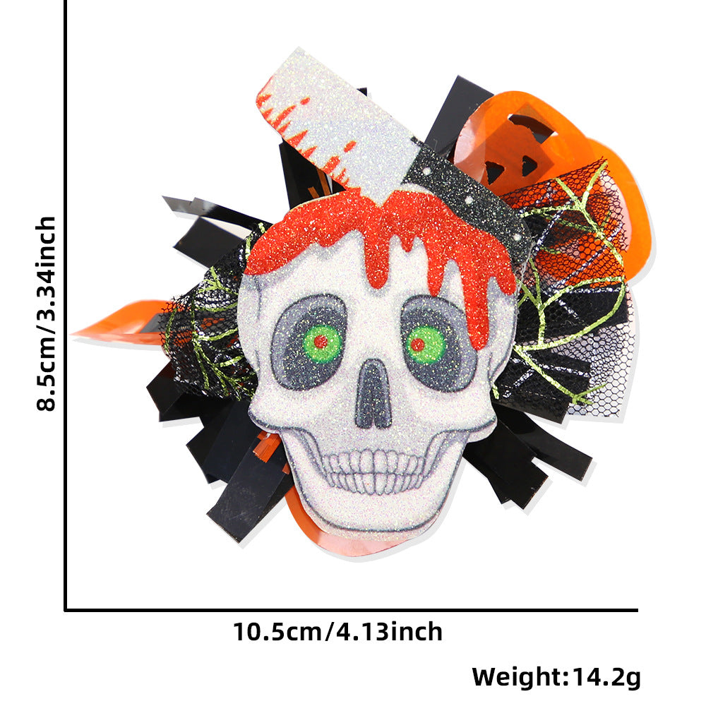 Wholesale Halloween Ghost Skull Glitter Badge Reels Keychains ACC-KC-ZhouHao001