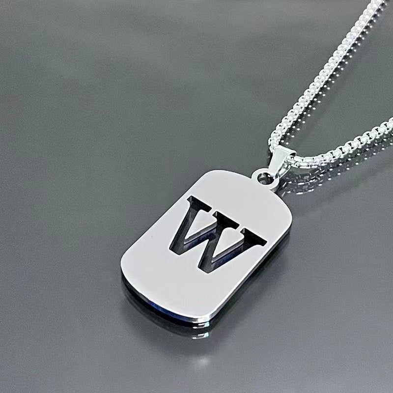 Wholesale  26 English letter necklace titanium steel chain