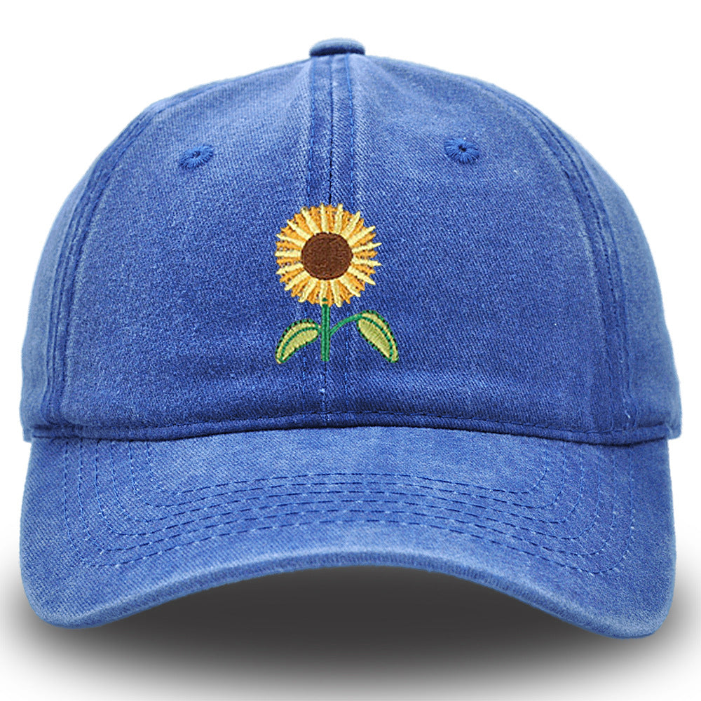 Wholesale Vintage Washed Botanical Sunflower Baseball Cap ACC-HT-HaiPu031