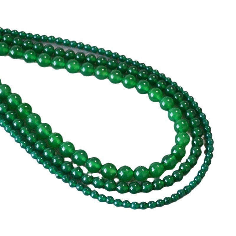 Wholesale Green  Buckle Necklace Women's Light Luxury  Beaded Clavicle Chain