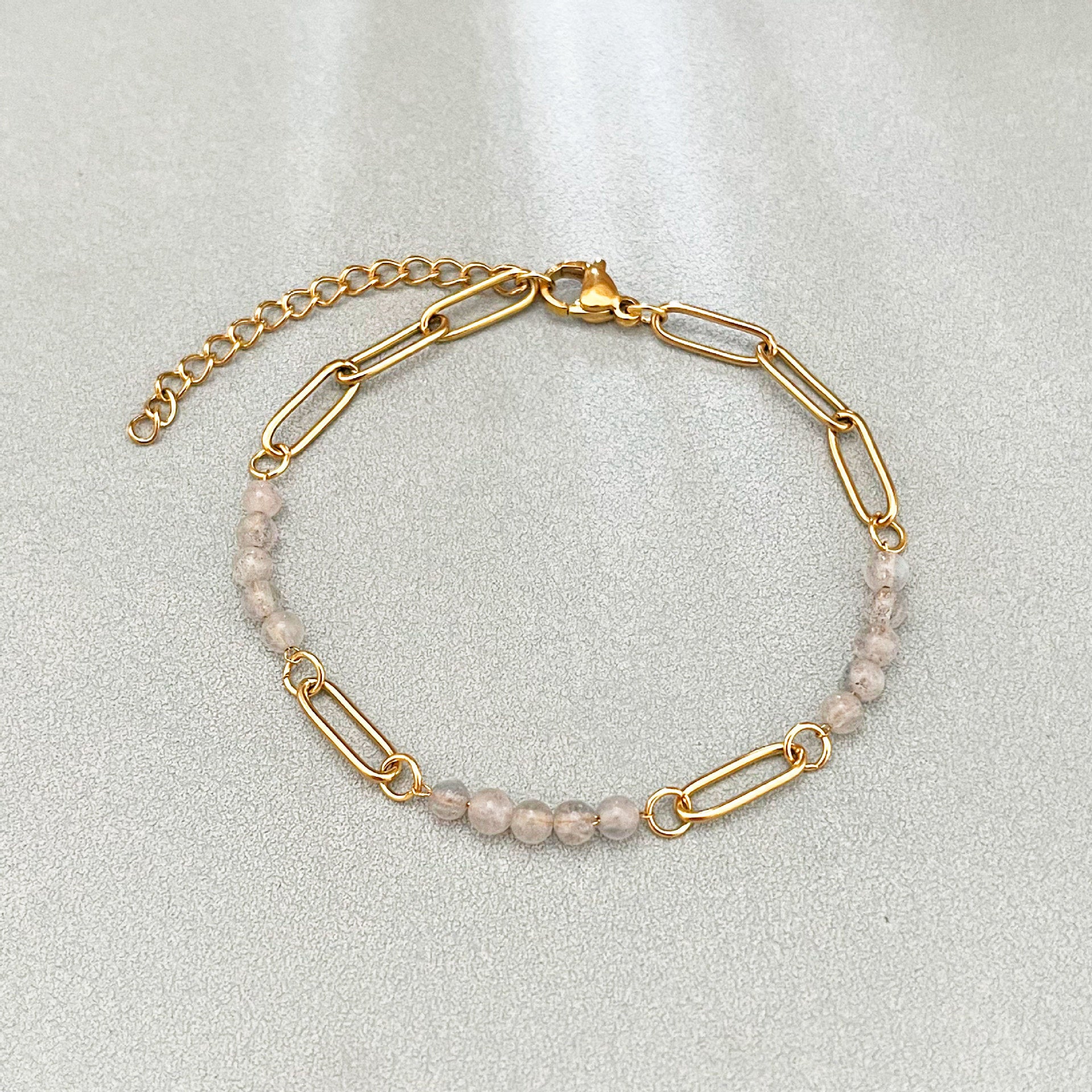 Wholesale Stainless Steel Natural Stone Beaded Bracelet