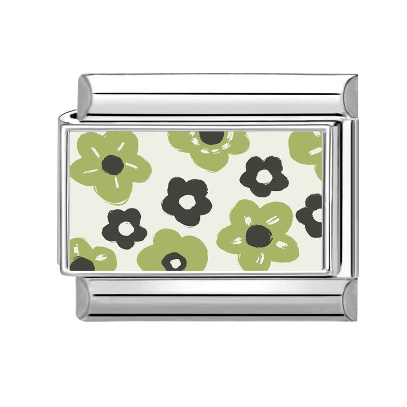 Wholesale 9mm Italian Charm Starter Bracelets DIY Heart Flower Evil Eye Series Stainless Steel Composable Bracelet