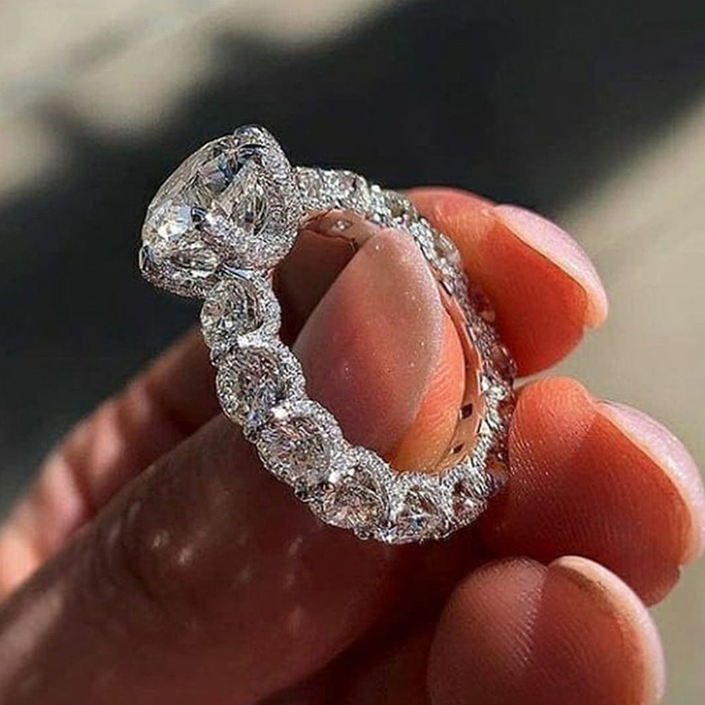 Wholesale Ring – Man-maded Diamond Wedding Ring – Copper Ring Inlaid with Zirconia