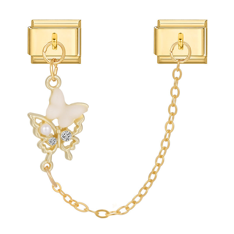 Wholesale Italian Charm Bracelet 9mm DIY Splicing Double Pendant  Stainless Steel Composable Bracelet