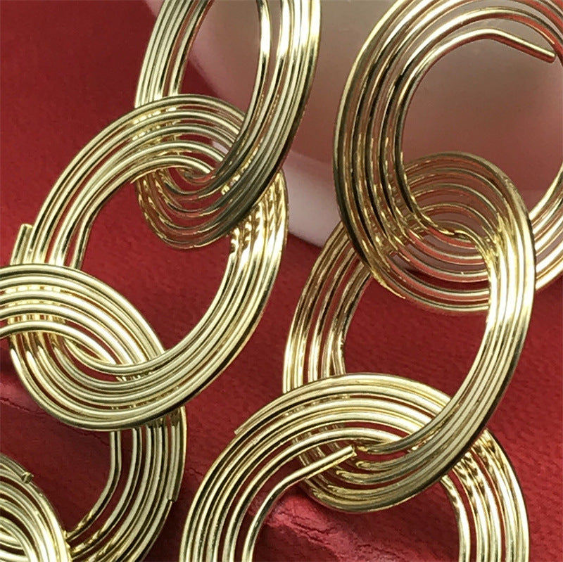 Wholesale Hoop Long Metal Earrings ACC-ES-FX040