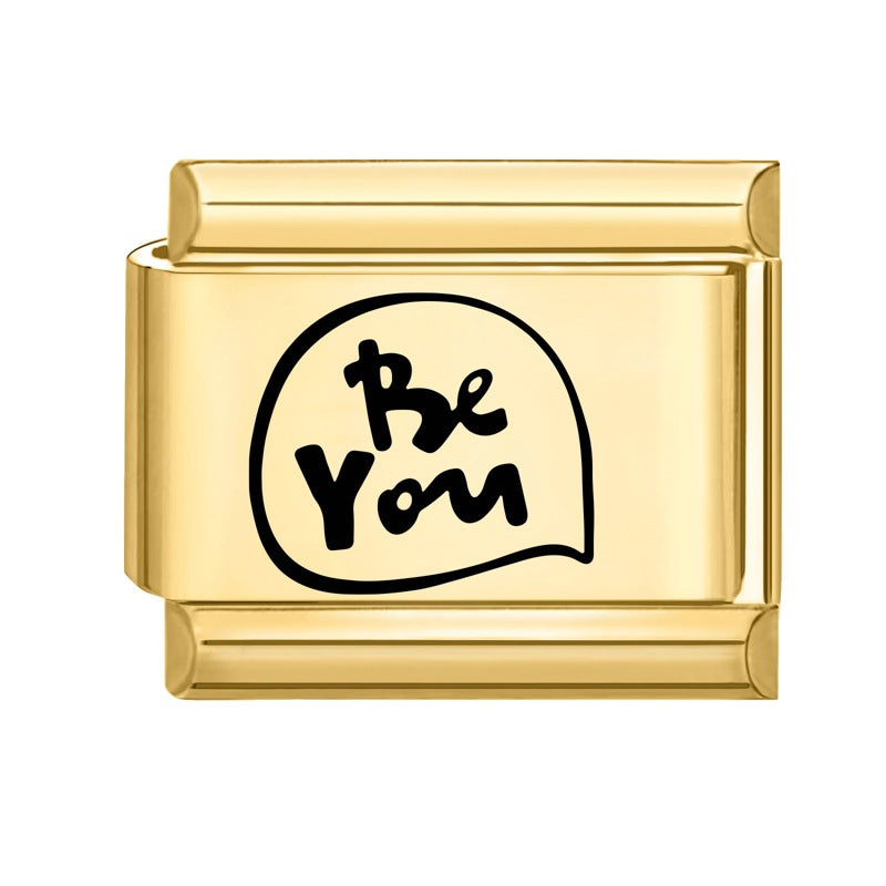 Wholesale Number &  Letter Italian Charms DIY square Single Section Creative Stainless Steel Composable Bracelet