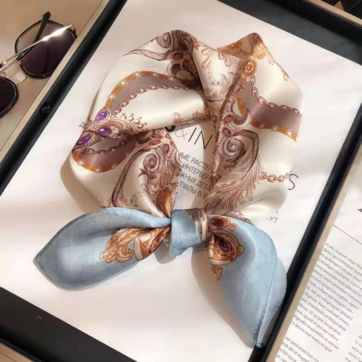 Wholesale versatile high-grade  Silk f 53* 53cm Large Square  Scarf