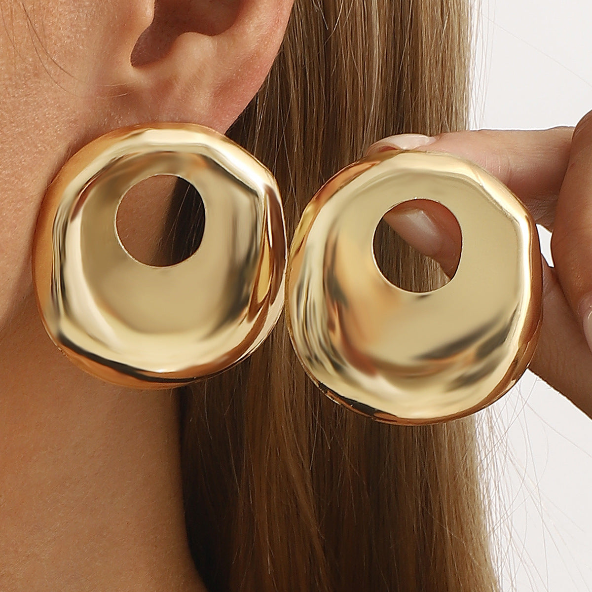 Wholesale hammer pattern irregular earrings trendy geometric earrings