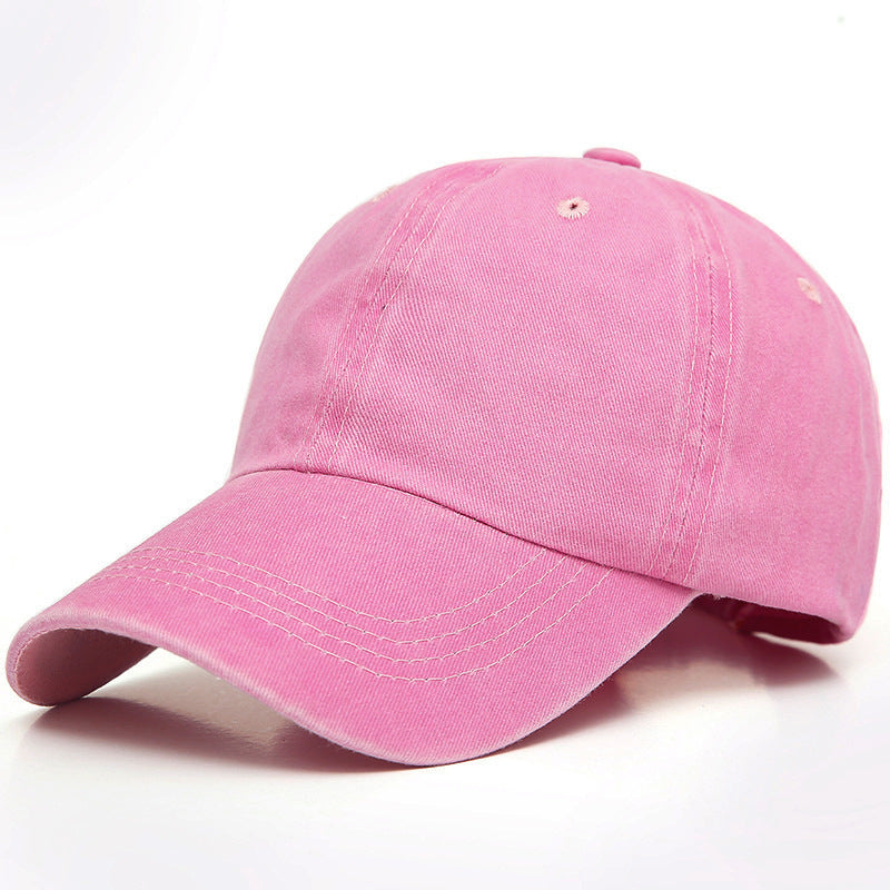 Wholesale Retro Washed Baseball Cap Women S Solid Color Adjustable Distressed Cap Fashion Accessory