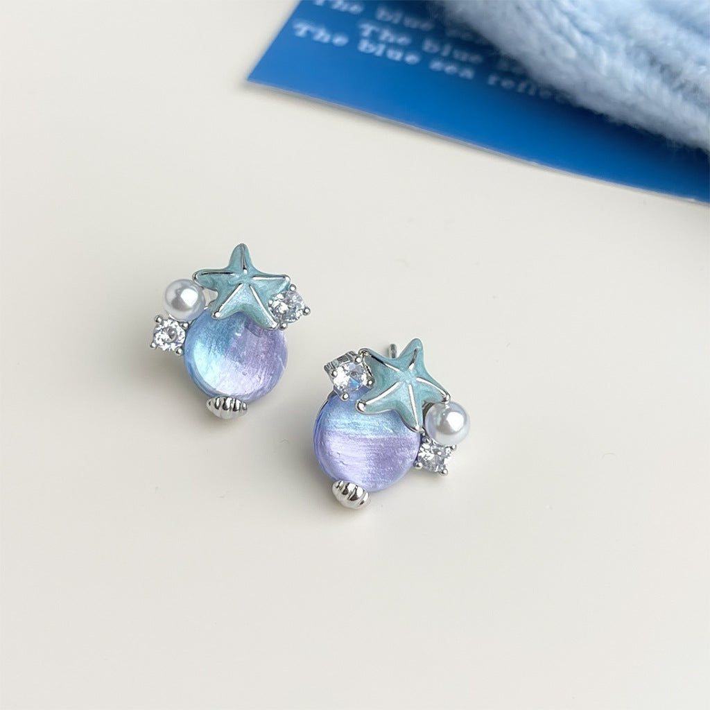 Wholesale blue oil earrings