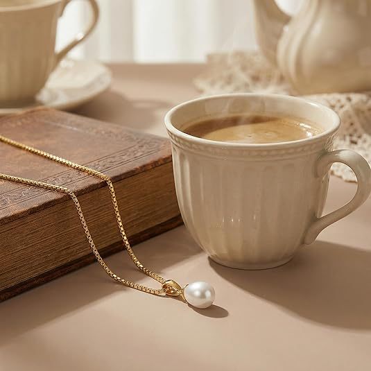 Wholesale Heart-Shaped Pearl Pendant Necklace Copper Fairy Style Fashion Accessory Gift