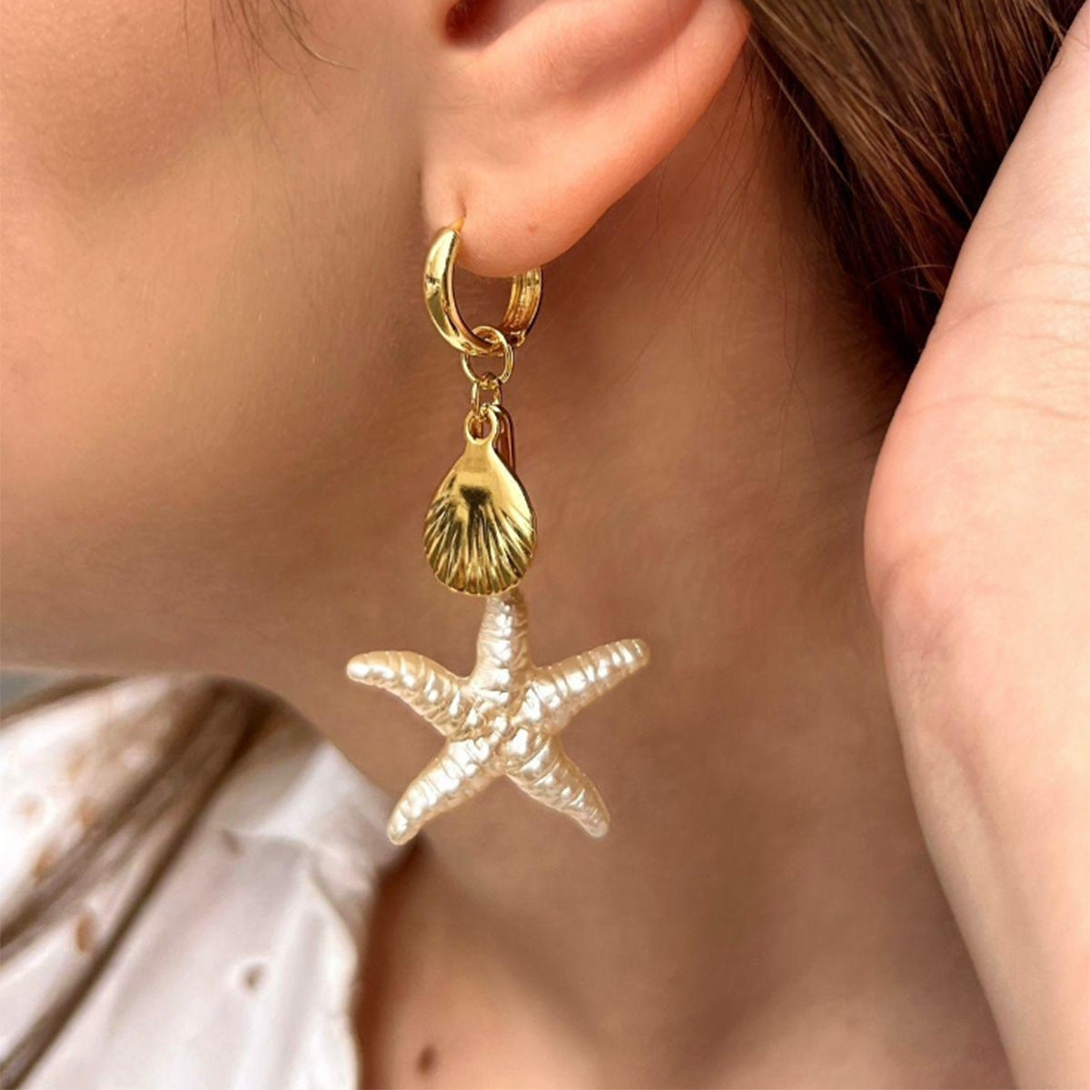 Wholesale Ocean Vacation Starfish Stud Earrings Alloy - Fashion Accessory for Boutique Resale
