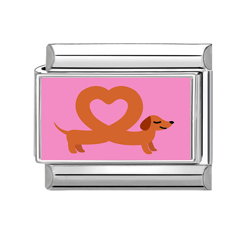 Wholesale Land Animal Italian Charms DIY pets Single Section Creative Stainless Steel Composable Bracelet