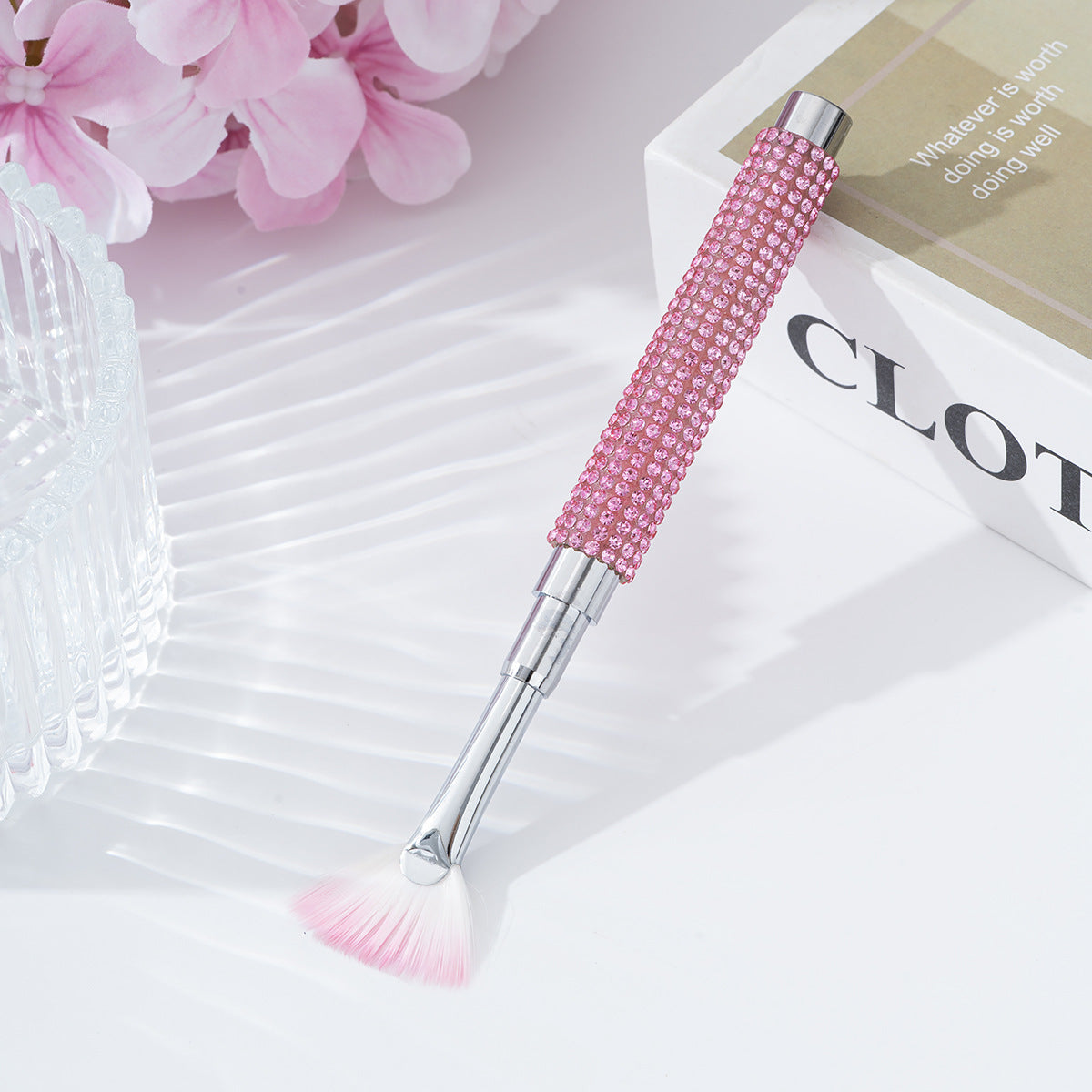 Wholesale model of diamond nail art pen with fan-shaped brush