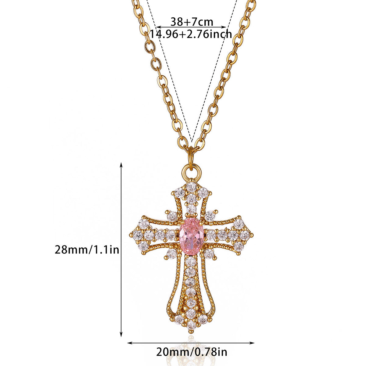 Wholesale Stainless steel zircon necklace