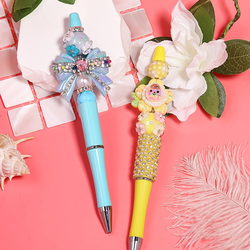 Wholesale of 5pcs Beaded Pen Accessories Pearl Flower Acrylic Beads ACC-BDS-BLG014