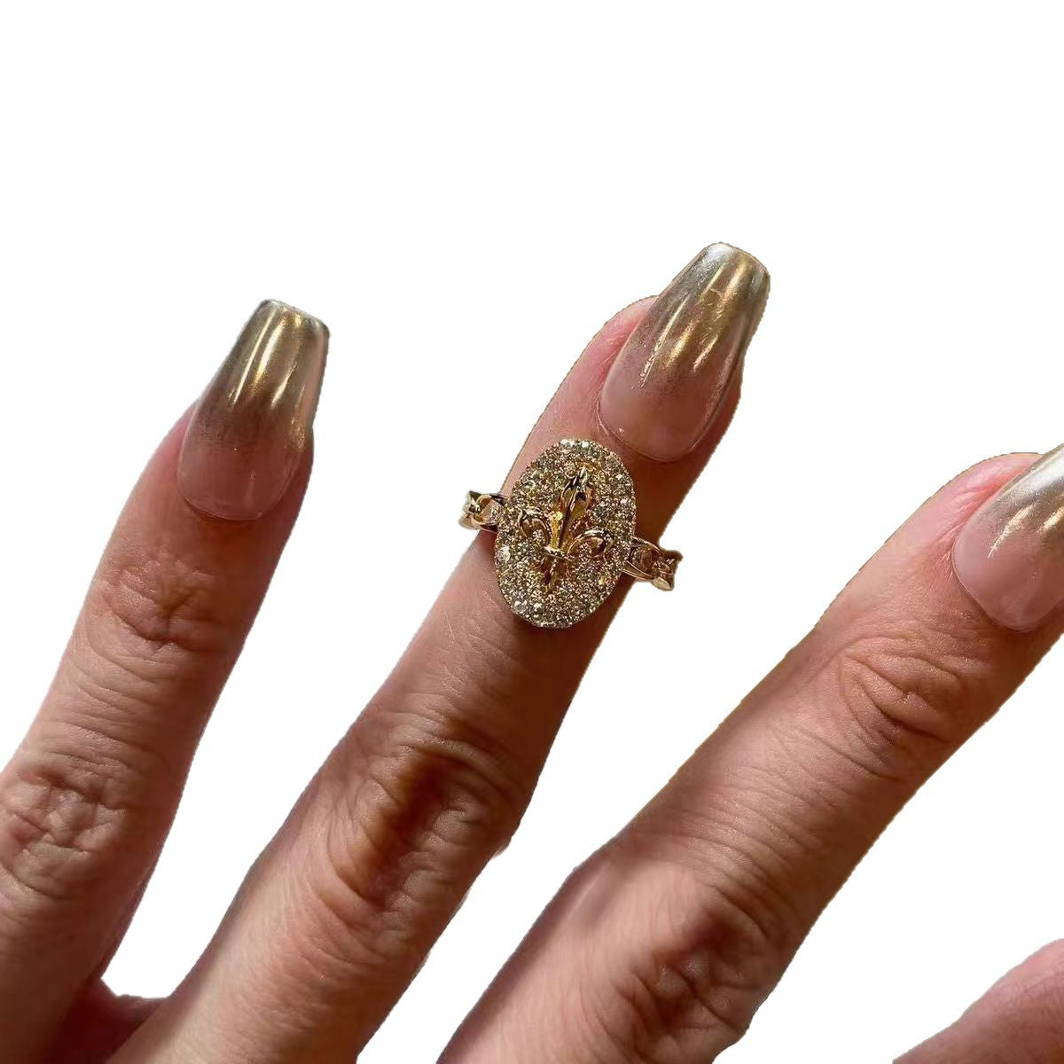 Wholesale Vintage Chic Stacked Row Ring For Women Copper Electroplated Everyday Wear Jewelry