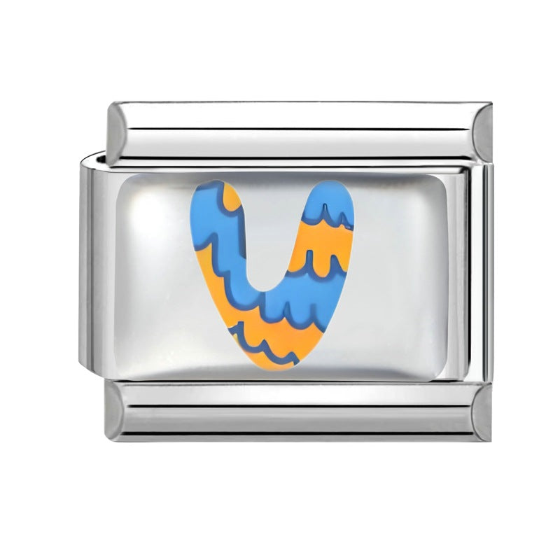 Wholesale 9mm Italian Charm Starter Bracelets DIY Letter Series Stainless Steel Composable Bracelet