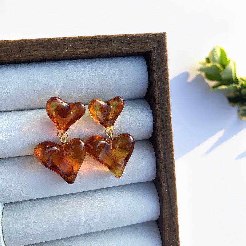 Wholesale Christmas resin red earrings