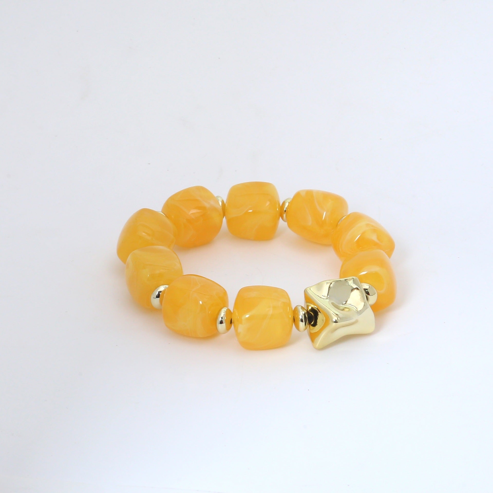 Wholesale Modern Chinese Style Acrylic Beaded Bracelet Colorful Square Candy Beads Women S Fashion Jewelry Gift Everyday