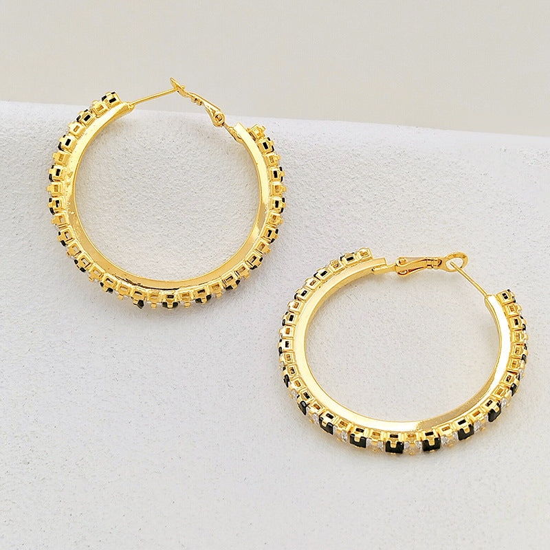 Wholesale Plated 18K Real Gold Hoop Earrings