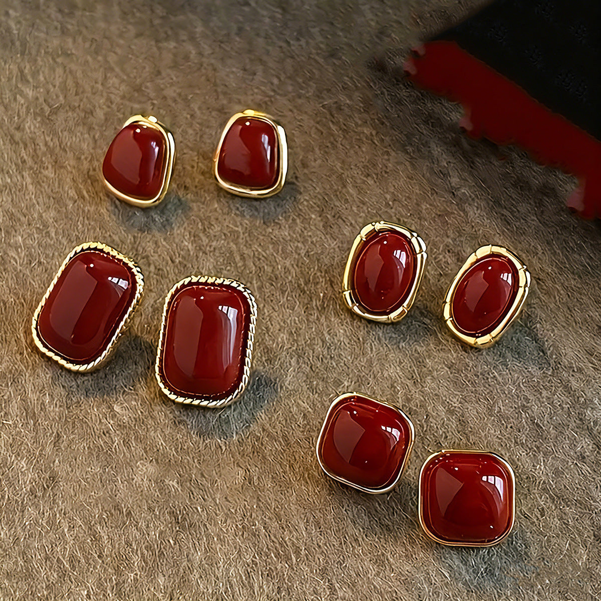 Wholesale Zinc Alloy Geometric Oval Ombre Earrings Set 3 Pairs For Women Autumn Winter Jewelry Accessory