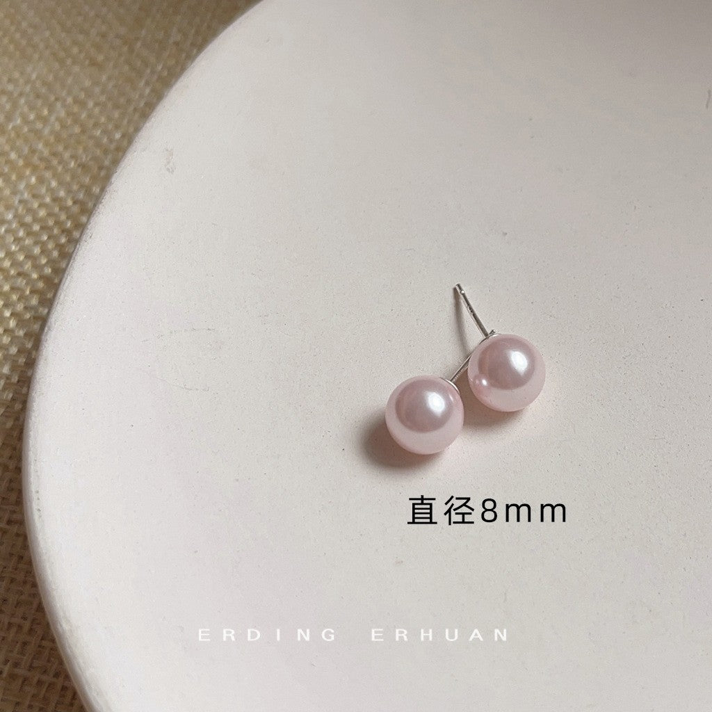 Wholesale  retro Pearl 925 silver pin earrings
