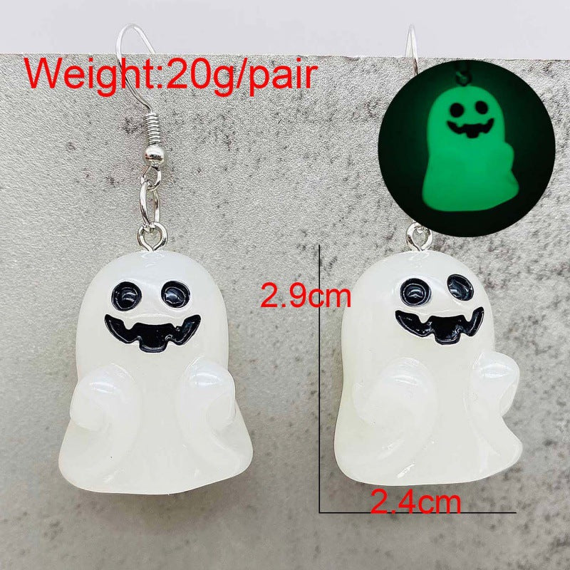 Wholesale  3D Glow Ghost Pumpkin Candy Earrings Fashion Accessory Gift