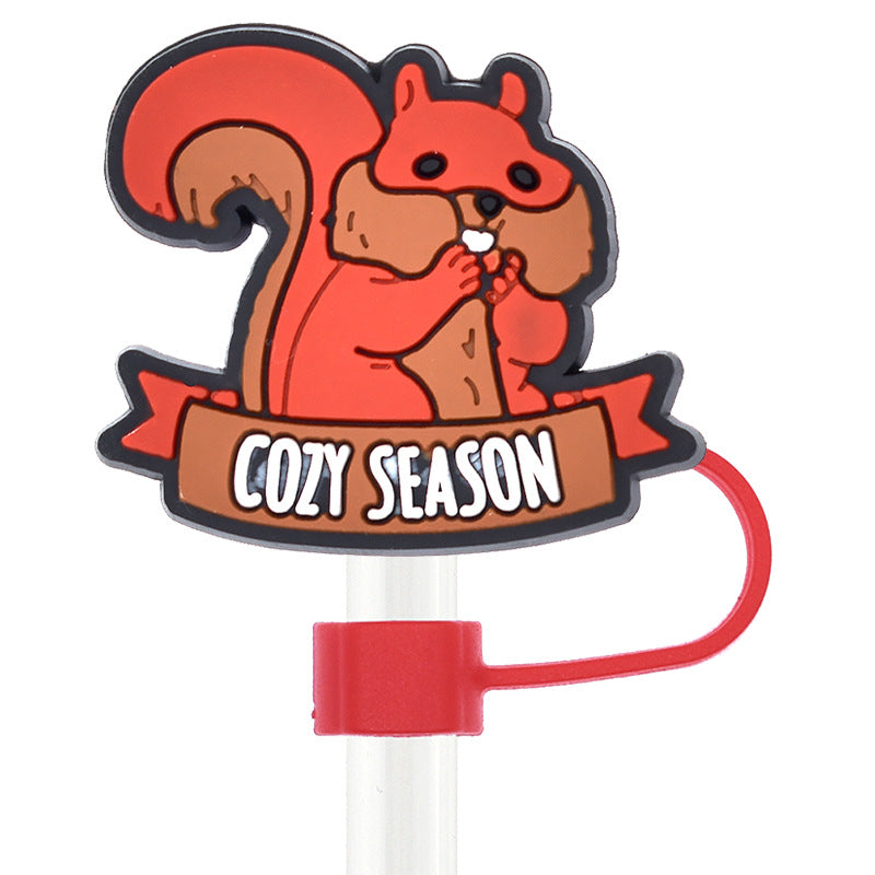 Wholesale Random 100pcs Thanksgiving 10mm Soft Glue Straw Plug Straw Tube Cap ACC-SCR-RYY069