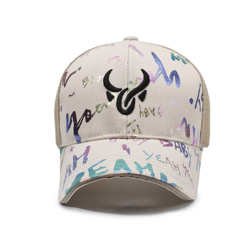 Wholesale Graffiti Embroidery Breathable Hat Baseball Cap ACC-HT-YuFeng001
