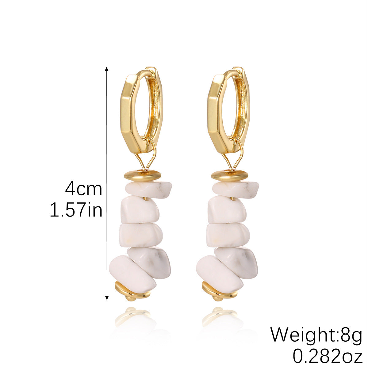 Wholesale Natural Gravel Earrings Bohemian Beach Style Niche Design Personalized Earrings Jewelry