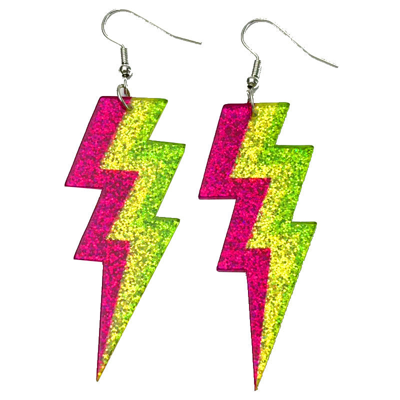 Wholesale 2pairs/pack Fluorescent Shiny Glossy Tape Acrylic Earrings ACC-ES-HY111