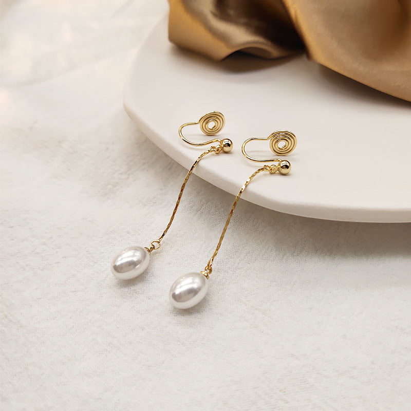 Wholesale large and small pearl tassel earrings