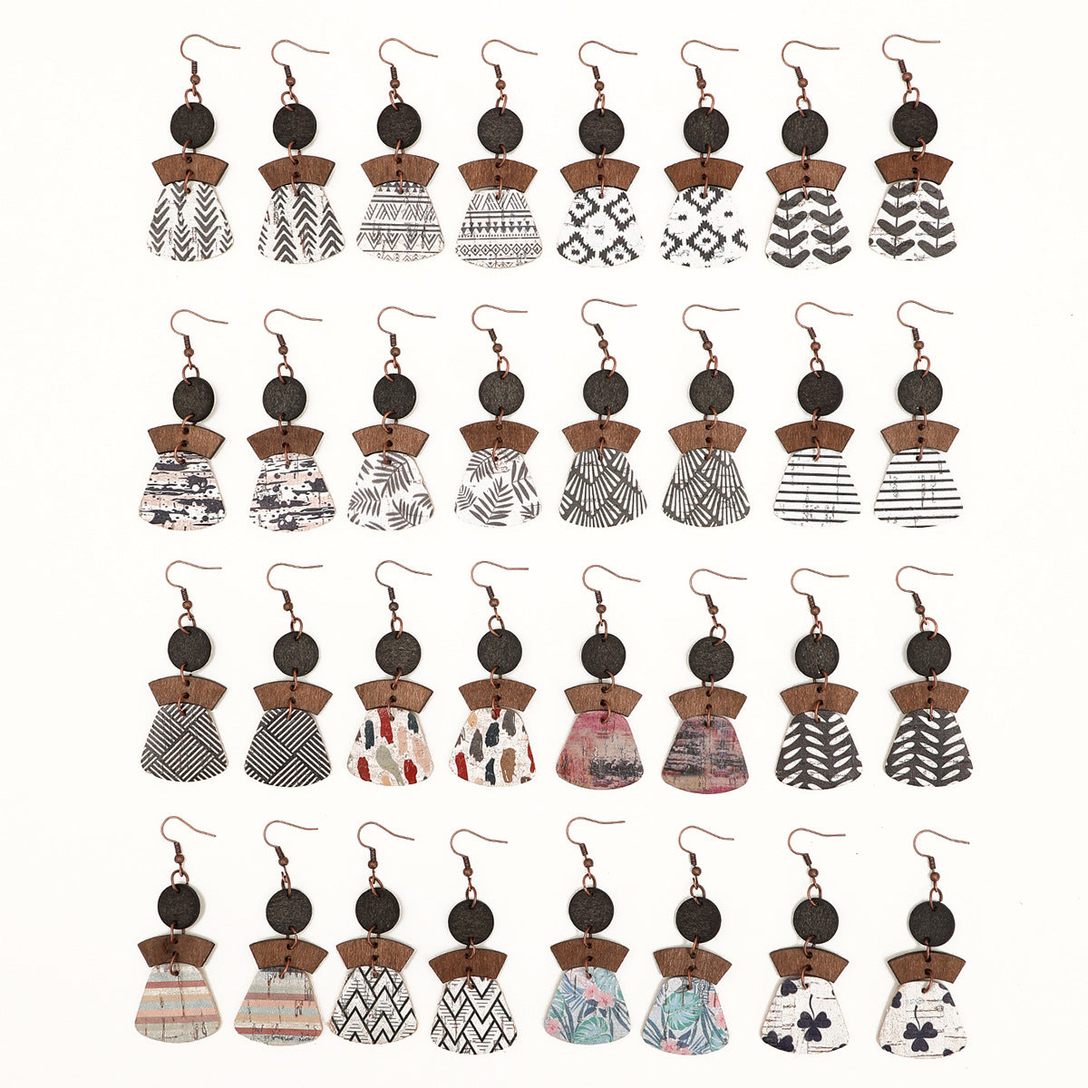 Wholesale  Bohemian Style Multi-Layered Splicing Earrings
